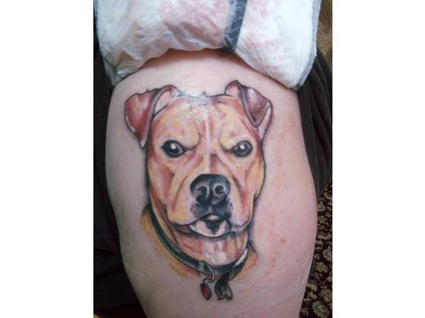 Boogie tat
my daughter's latest tattoo
of her dog