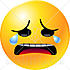 22146 Clipart Illustration Of A Yellow Emoticon Face Crying Tears Of Sadness And Depression