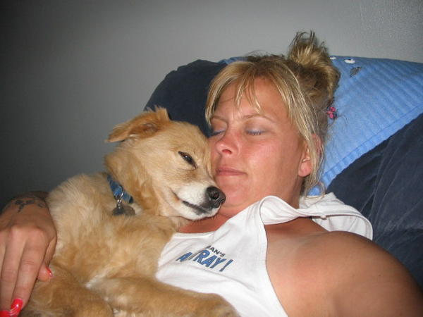 Snoozing with my boy