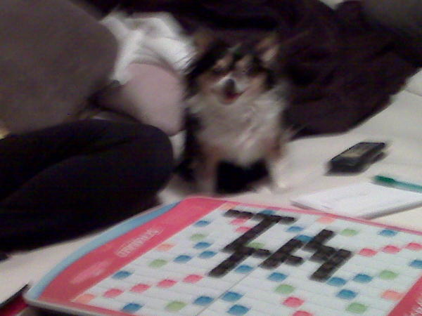 jo playing scrabble