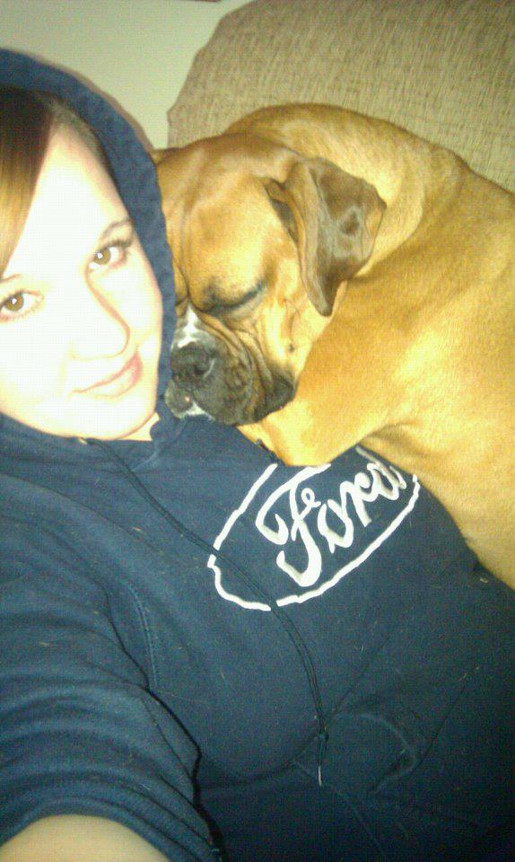 Phone picture of Fran and I snuggling