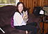 Beth, Tab's owner, happily holding him  Update:  When Beth passed away, I had to take Tab.  He lived for a few months after.  I miss them both!