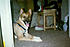 Cheyenne resting from playing my her Grandmother's room